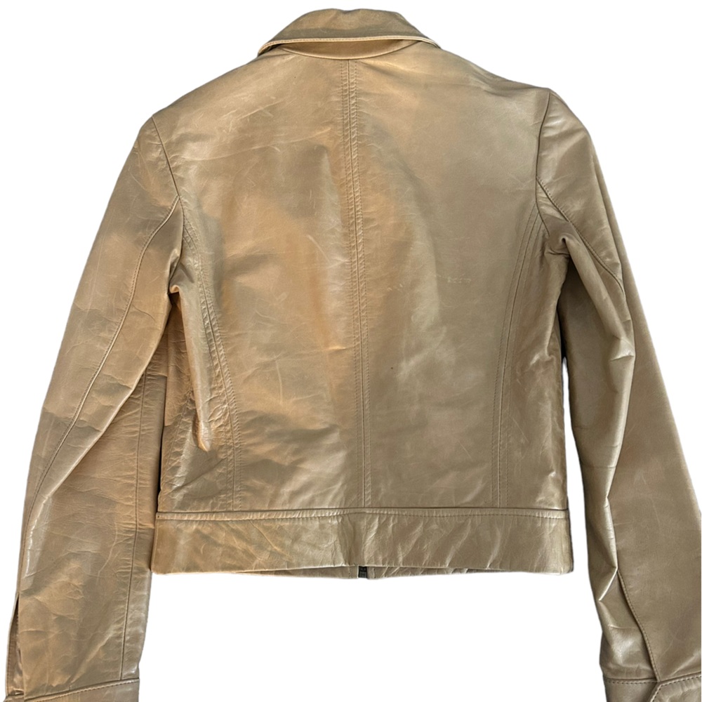 Club Monaco Leather Jacket with side pockets and zip. Size 2 - Picture 2 of 7